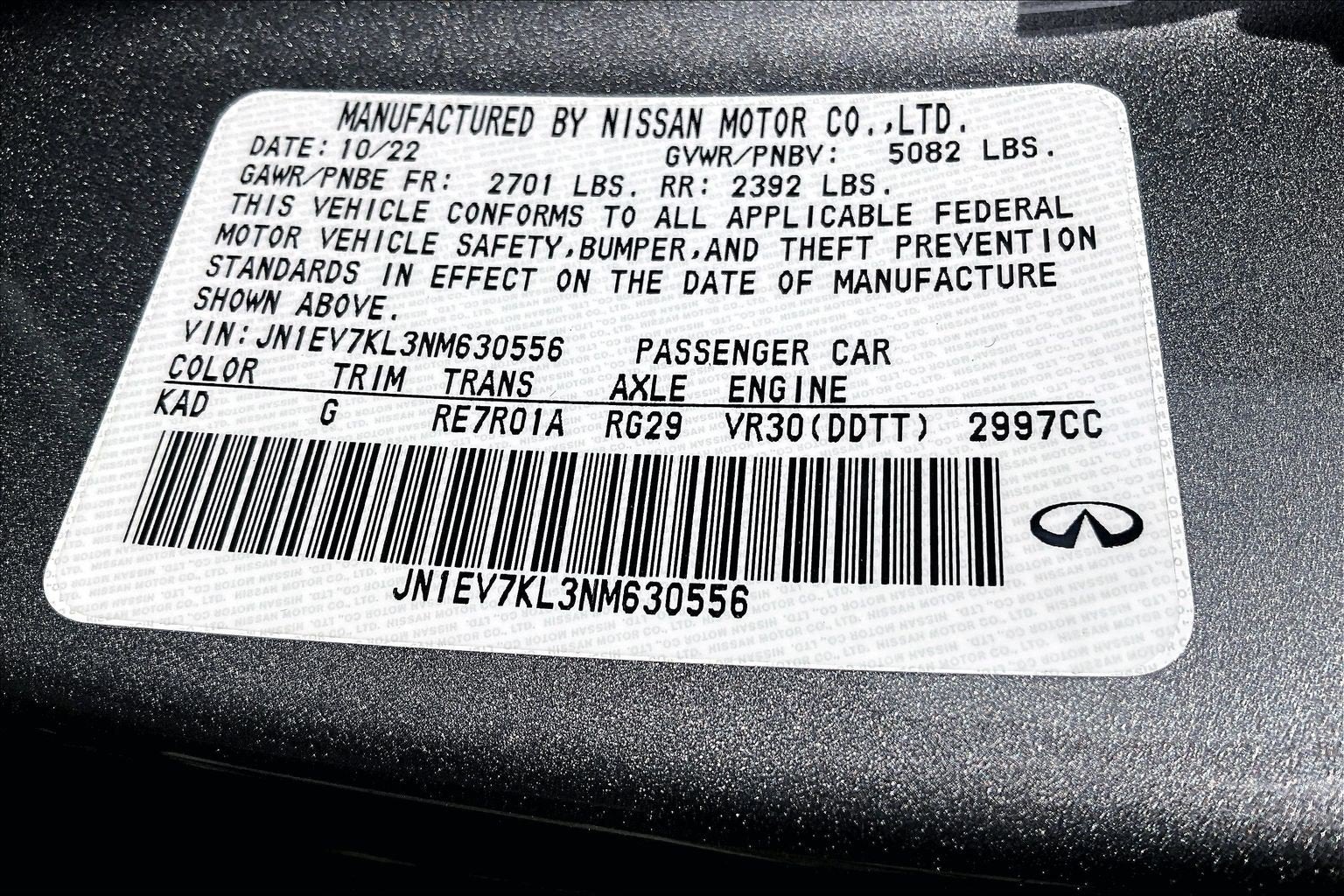 2022 INFINITI Q60 LUXE
