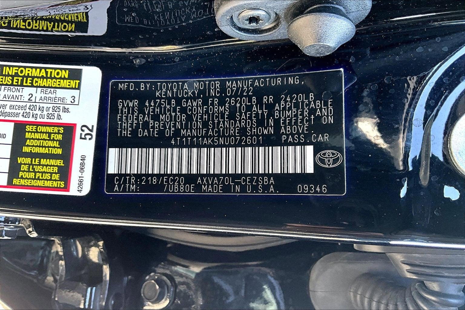 2022 Toyota Camry Base