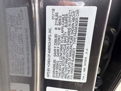 2018 Honda Accord Sedan LX 1.5T
