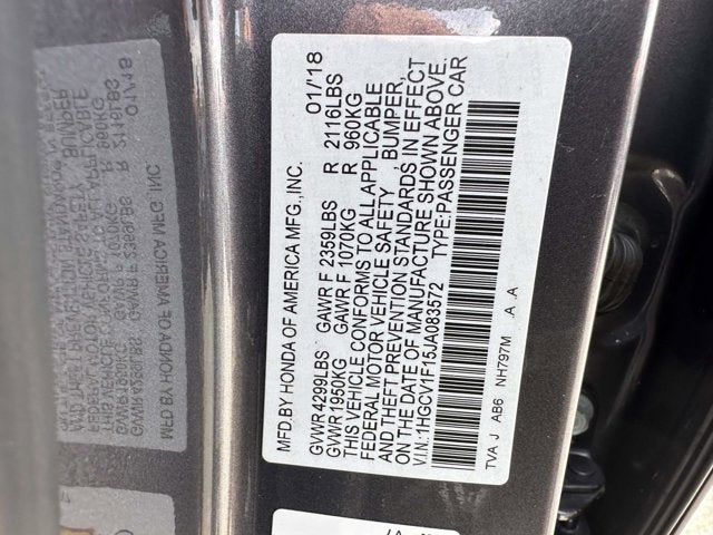 2018 Honda Accord Sedan LX 1.5T