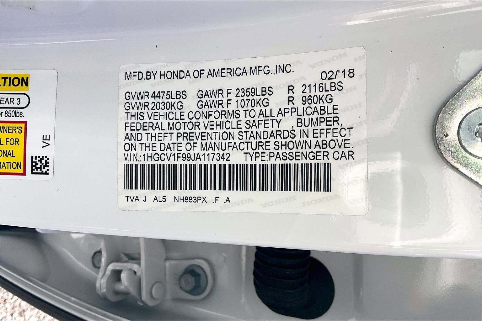 2018 Honda Accord Touring 1.5T