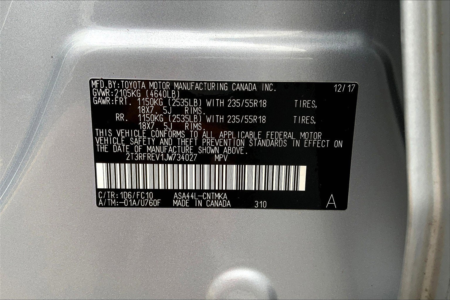 2018 Toyota RAV4 Base