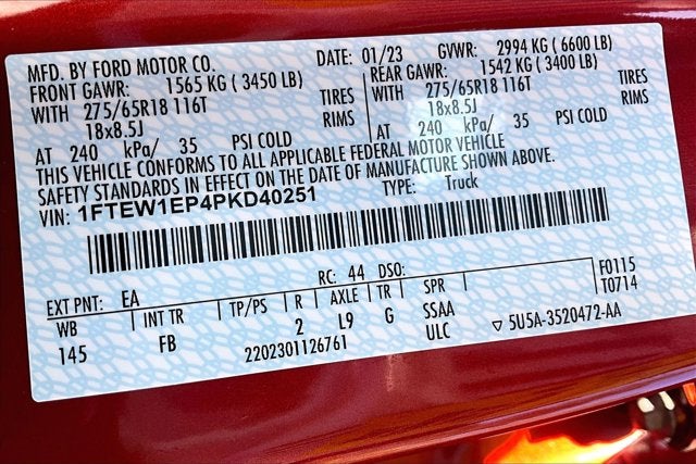 2023 Ford F-150 XLT FX4 SPORT