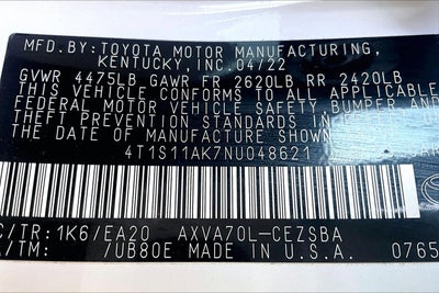 2022 Toyota Camry SE