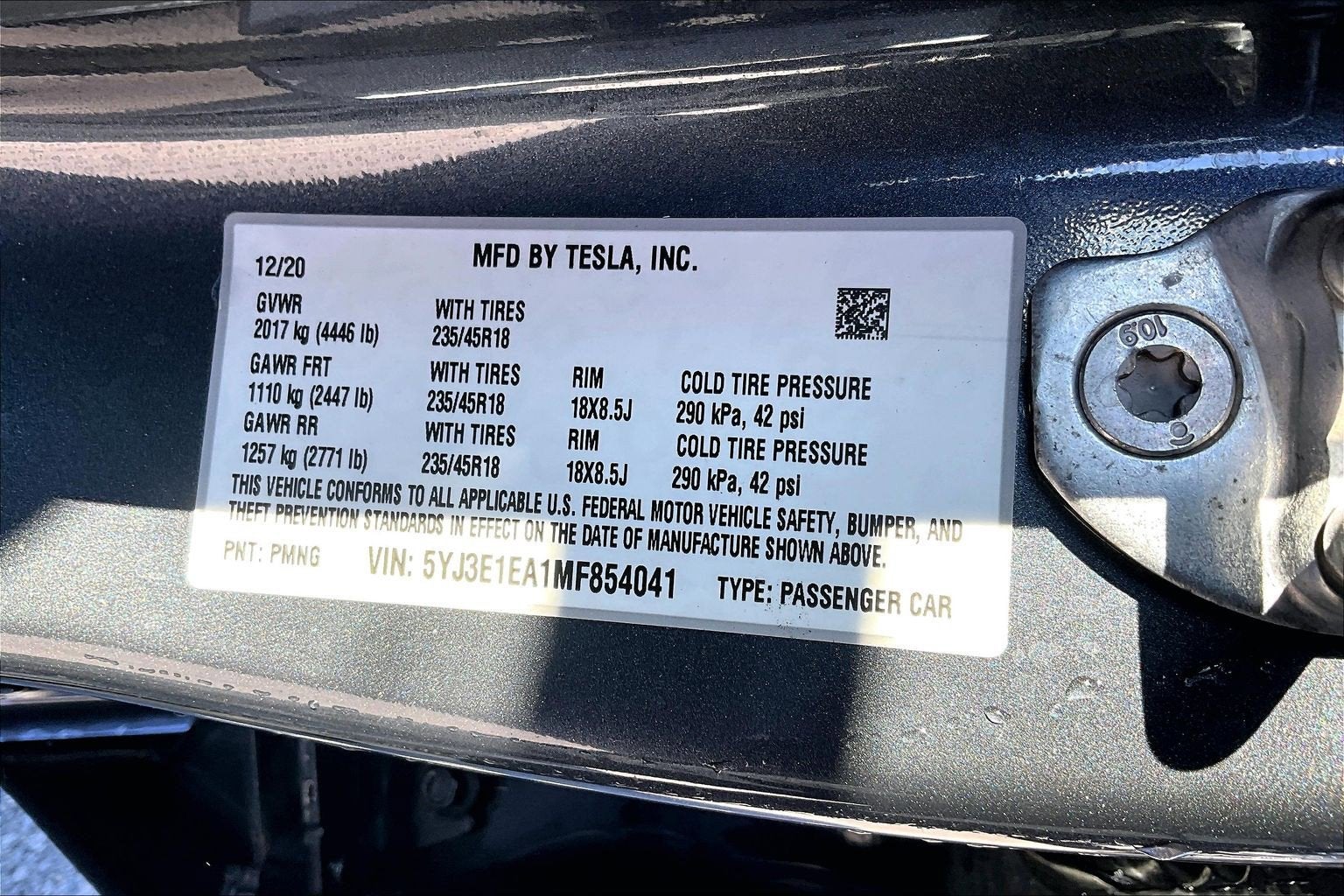 2021 Tesla Model 3 Standard Range Plus