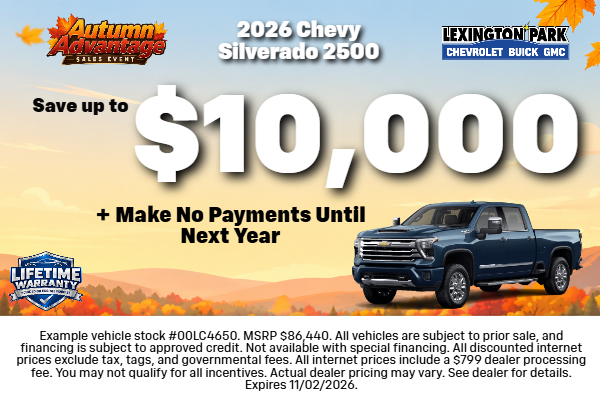 Up to $10k off Silverado 2500