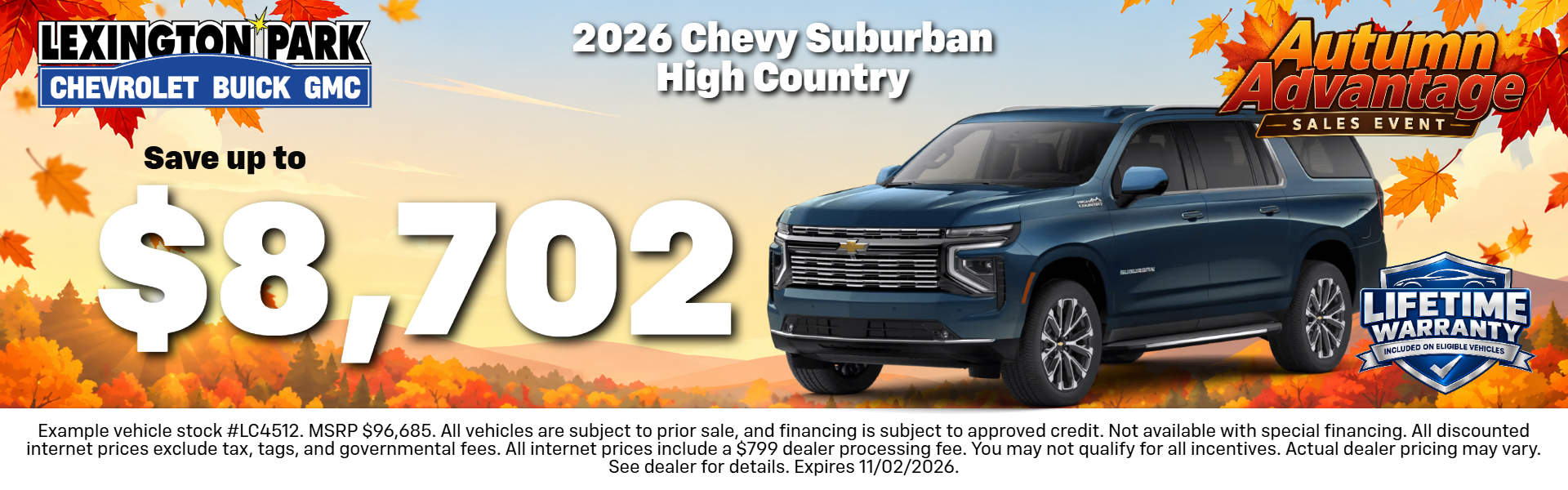 Up to $8,702 off Suburban