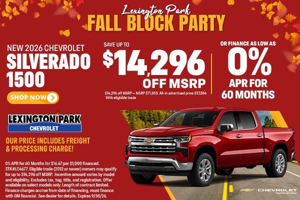2026 Silverado: 0% APR or $14,296 off MSRP
